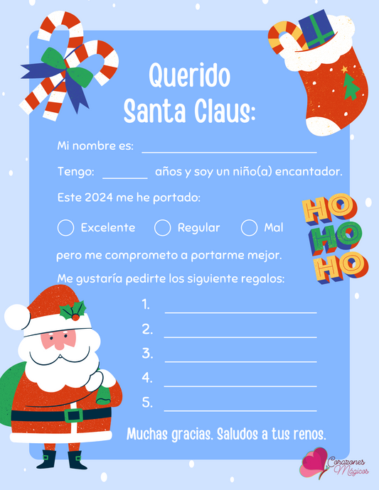 Carta para Santa azul